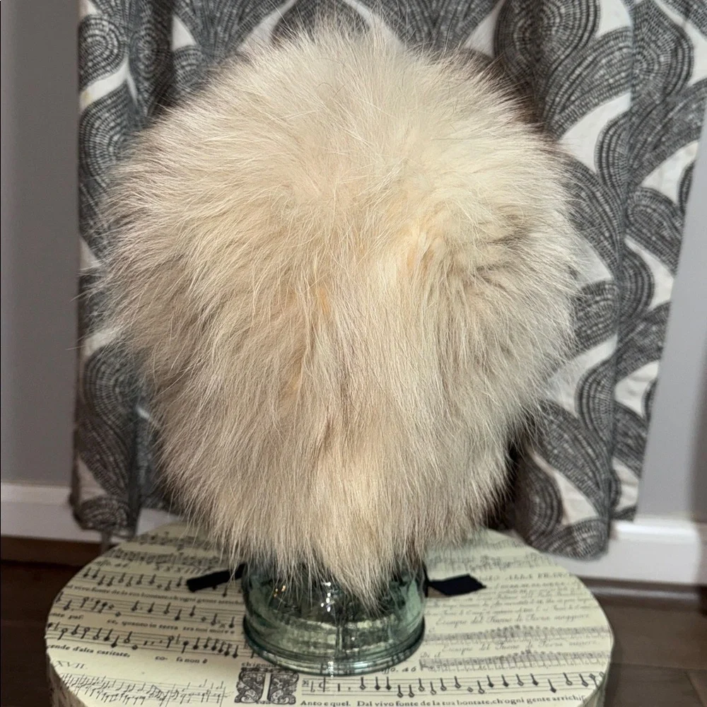 Vintage B. Altman & Co. Real Fur Bonnet Luxury Winter Hood with Grosgrain Ribbon